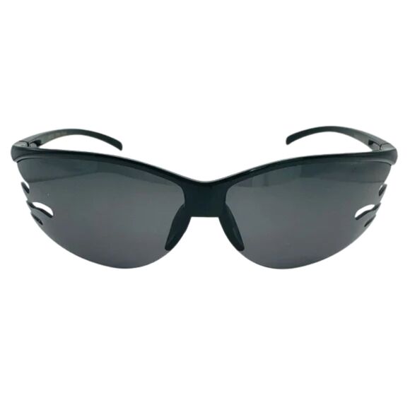 7015 | Black Lens Semi Rimless Wrap Sunglasses - Picture 1 of 5